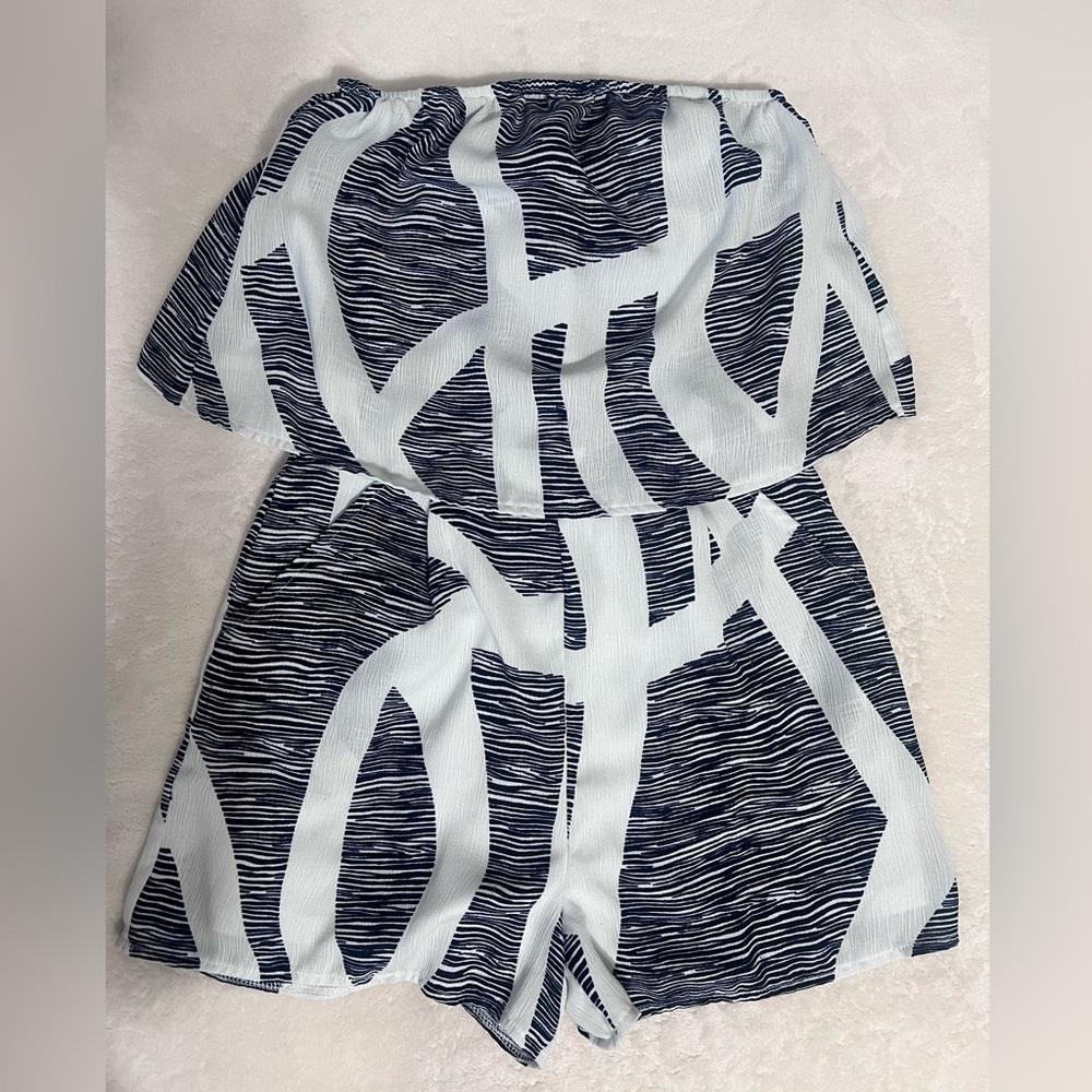 Parisian Works Blue and White Jumpsuit